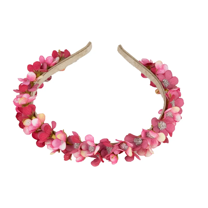 Blumen Haarreif "Elfe" - Schmaler Blütenkranz | Altrosa