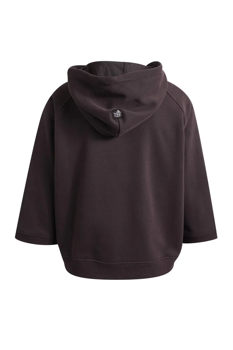 Smith & Soul Oversize Sweatjacke dark choc