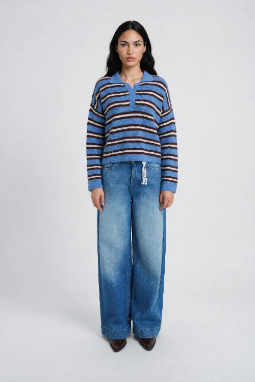 Smith & Soul Striped Pullover saphire print