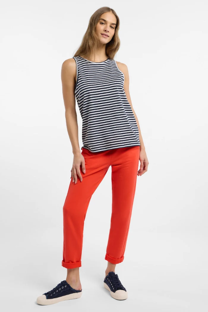 Elbsand Tanktop Maavi gestreift coldwater/bright white