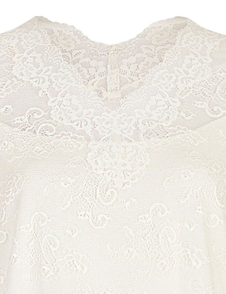 Nina von C. Spitzenshirt Halbarm Trachtenbluse 16460892 | Champagner