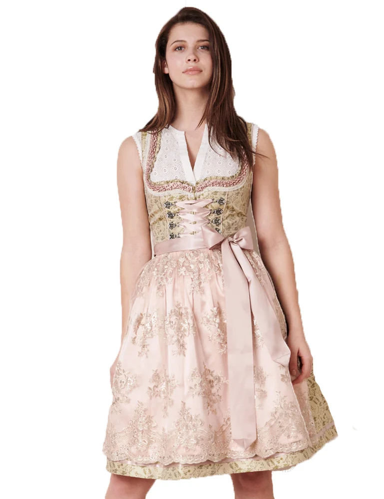 Krüger Dirndl "Florentina" Spitzenschürze 411364 | Hellgrün - 60cm