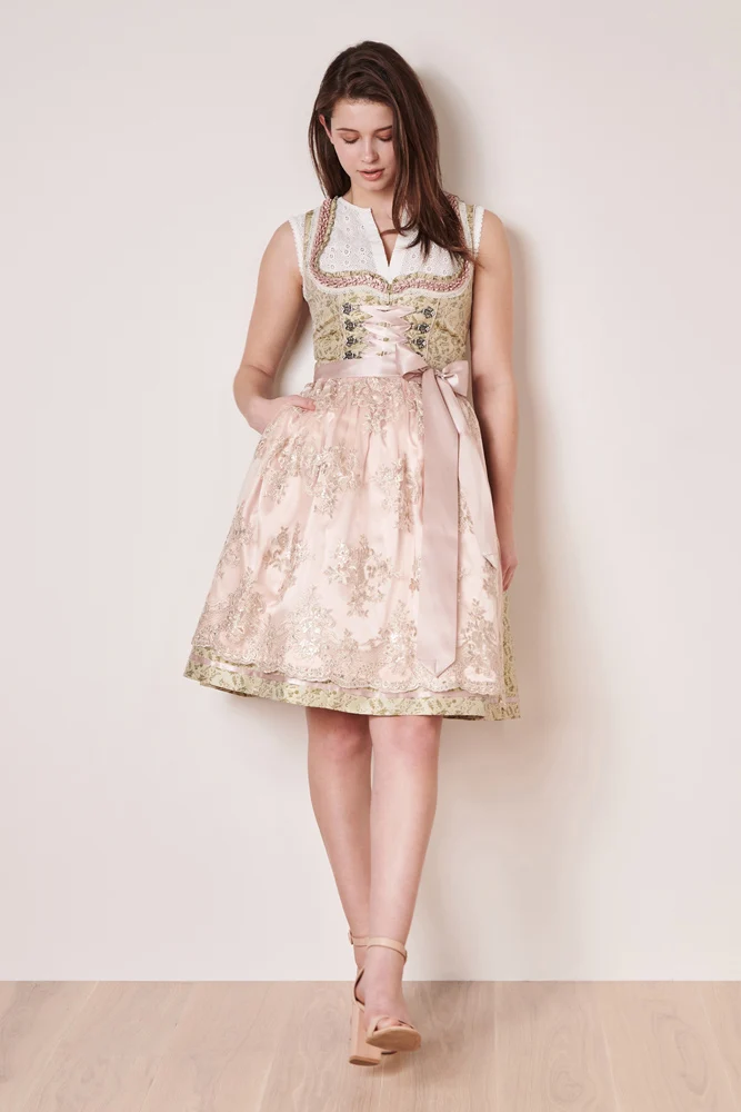 Krüger Dirndl "Florentina" Spitzenschürze 411364 | Hellgrün - 60cm