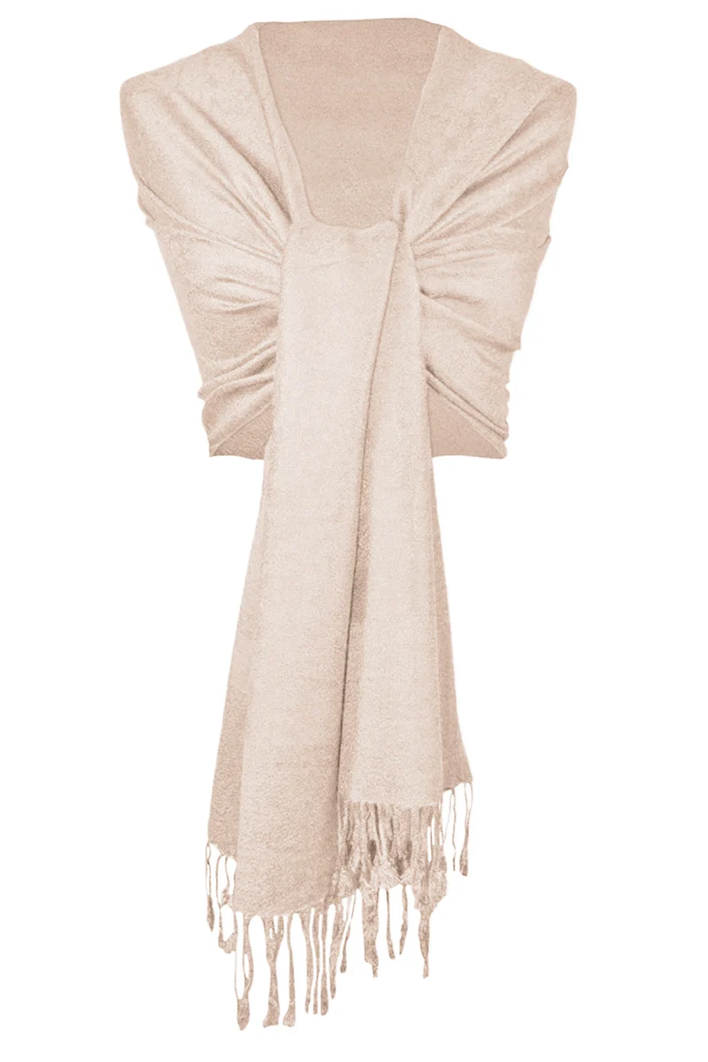 Halstuch aus Viscose - Stola Schal 185 x 70 cm | Hellbraun