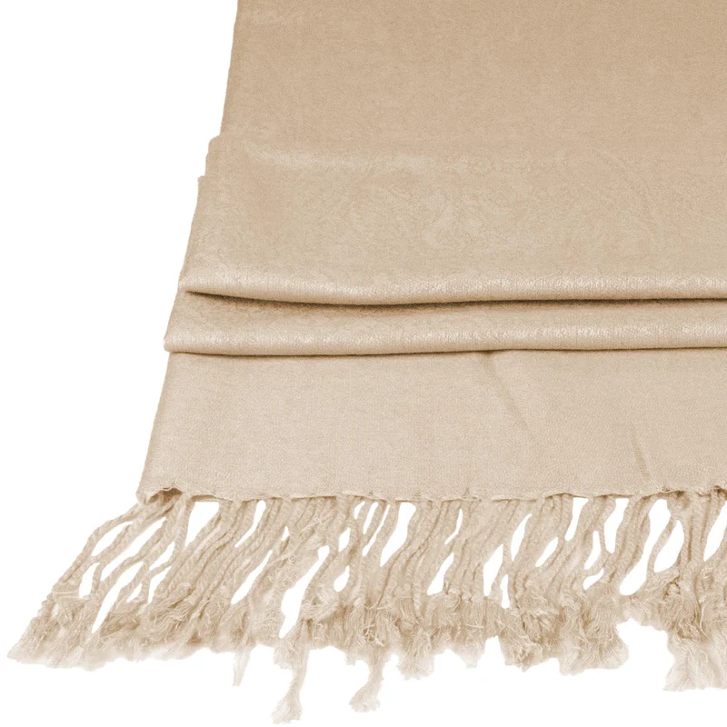 Halstuch aus Viscose - Stola Schal 185 x 70 cm | Hellbraun
