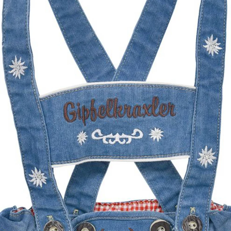 BONDI Baby Jungen Jeans Latzshort "Gipfelkraxler" 91845 | Blue denim