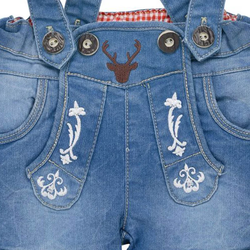 BONDI Baby Jungen Jeans Latzshort "Gipfelkraxler" 91845 | Blue denim