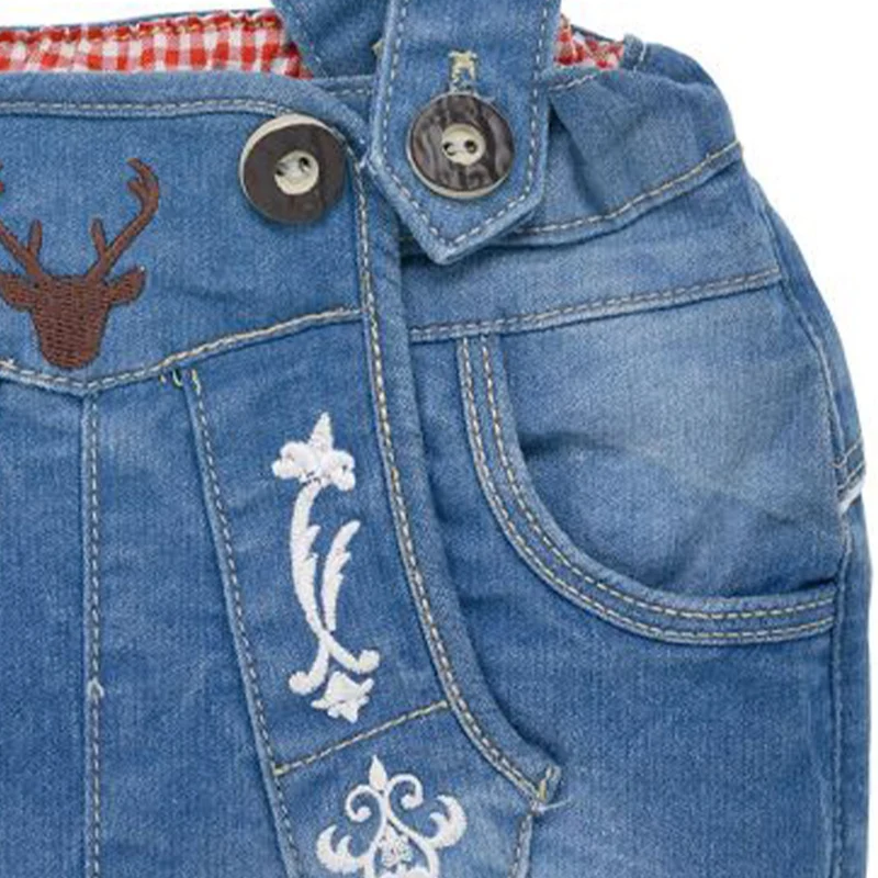 BONDI Baby Jungen Jeans Latzshort "Gipfelkraxler" 91845 | Blue denim