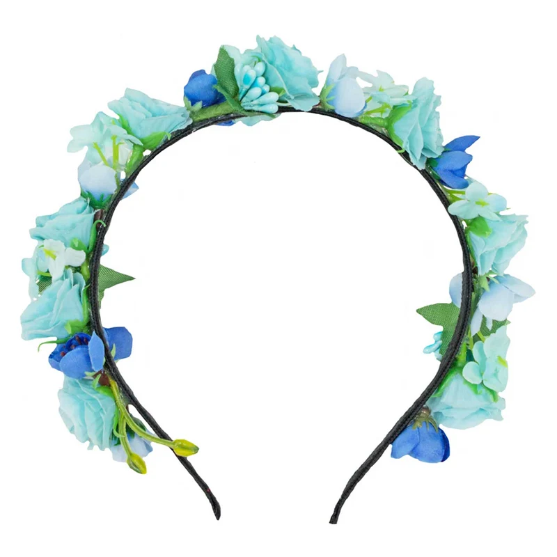 Blumen Haarreif "Sabia" mit Rosen und Blüten | Türkis