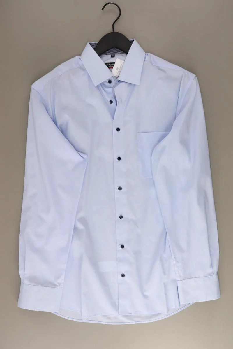 Eterna Langarmhemd für Herren Gr. Hemdgröße 42 blau aus Baumwolle