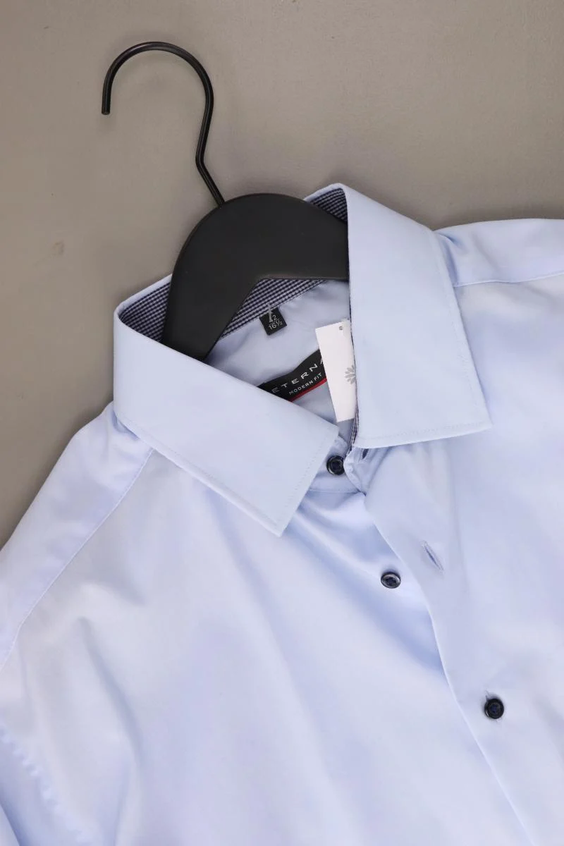Eterna Langarmhemd für Herren Gr. Hemdgröße 42 blau aus Baumwolle