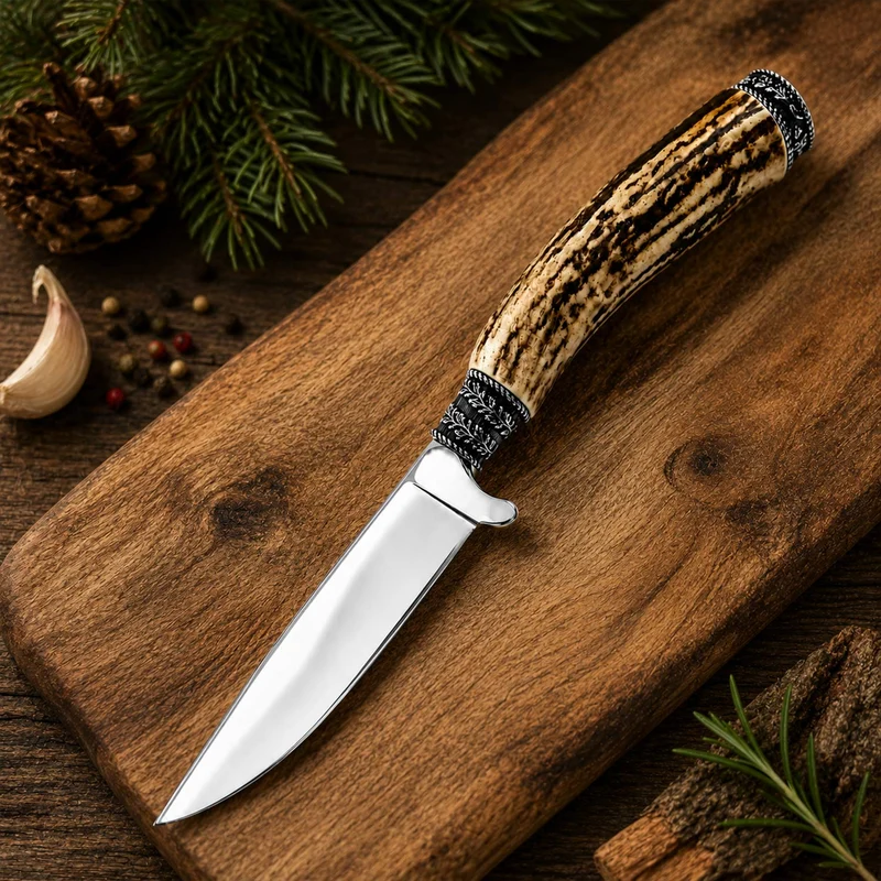 Funk Hirschhorn Trachtenmesser mit Zierfigur | Hirsch