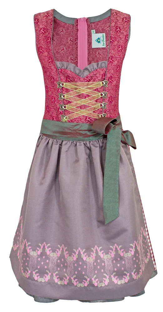 Isar-Trachten Jugend Dirndl "Rabea" | Beere Grau