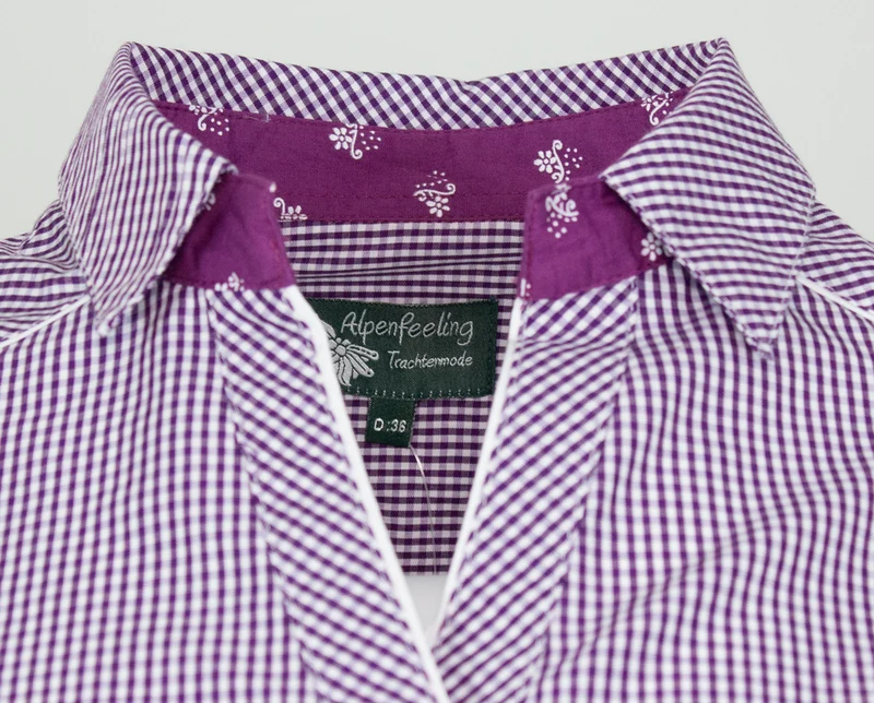 Maddox Damen Langarm Trachtenbluse Innsbruck - Lila Pflaume
