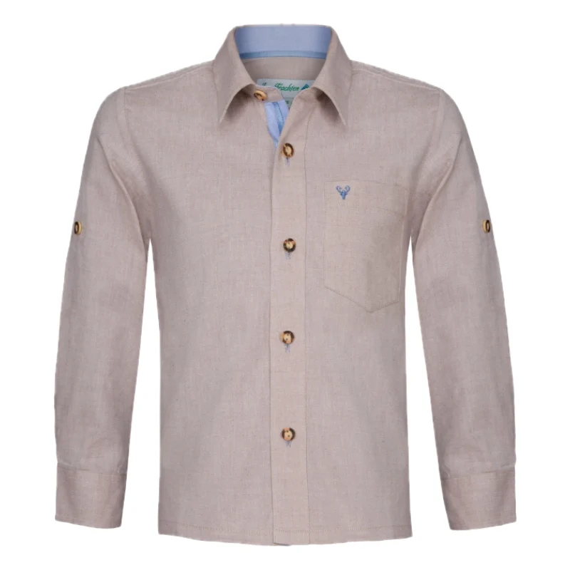 Kinder Trachtenhemd beige bestickt