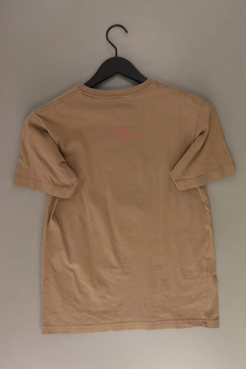Uniqlo Printshirt Gr. XS Kurzarm braun aus Baumwolle