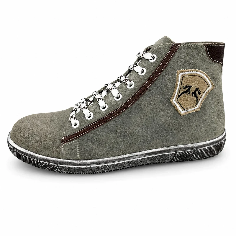 MADDOX Trachten Leder Schuhe Hohe Sneaker "Marinus" | Marmor/Stein