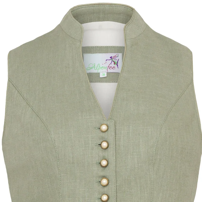 Alpenfee Dirndl Xara Mint Grün Hochgeschlossen 60cm