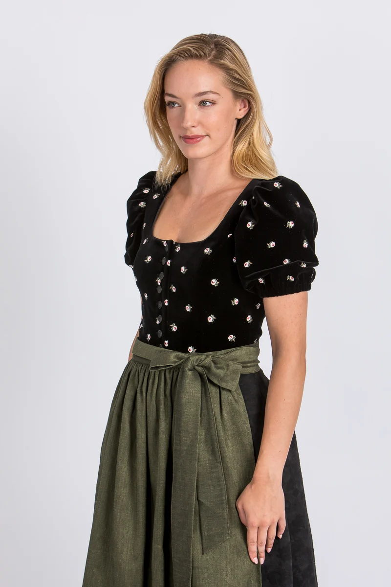 Almliebe Dirndl Rosmarie schwarz