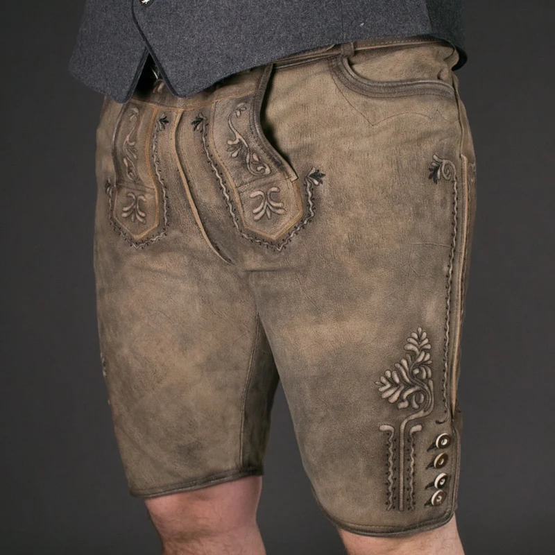 Datschi Trachten Lederhose Engelbert Zement Grau