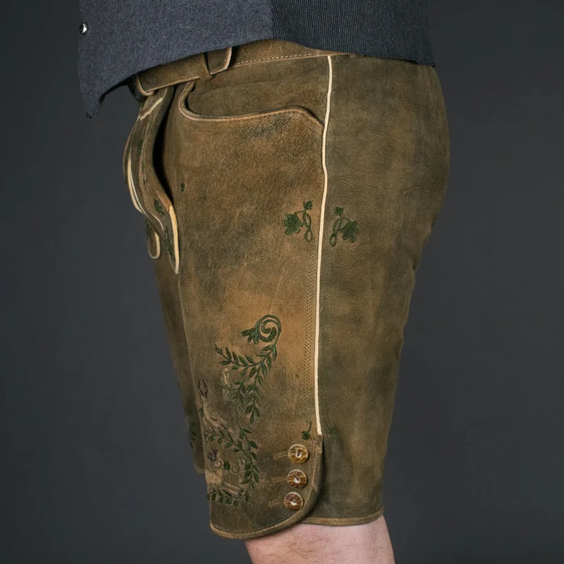 Datschi Trachten Lederhose Simmerl Braun Grün