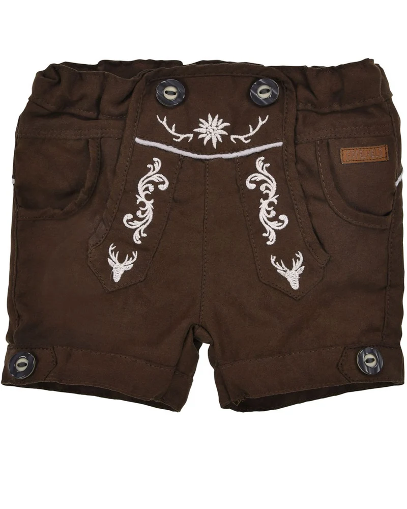 BONDI Jungen Kunstleder Shorts Hose "Gipfelkraxler" 91727 | Braun - Bermuda