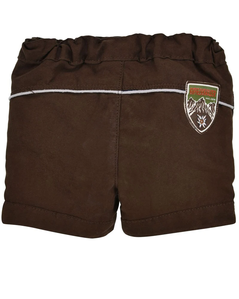 BONDI Jungen Kunstleder Shorts Hose "Gipfelkraxler" 91727 | Braun - Bermuda