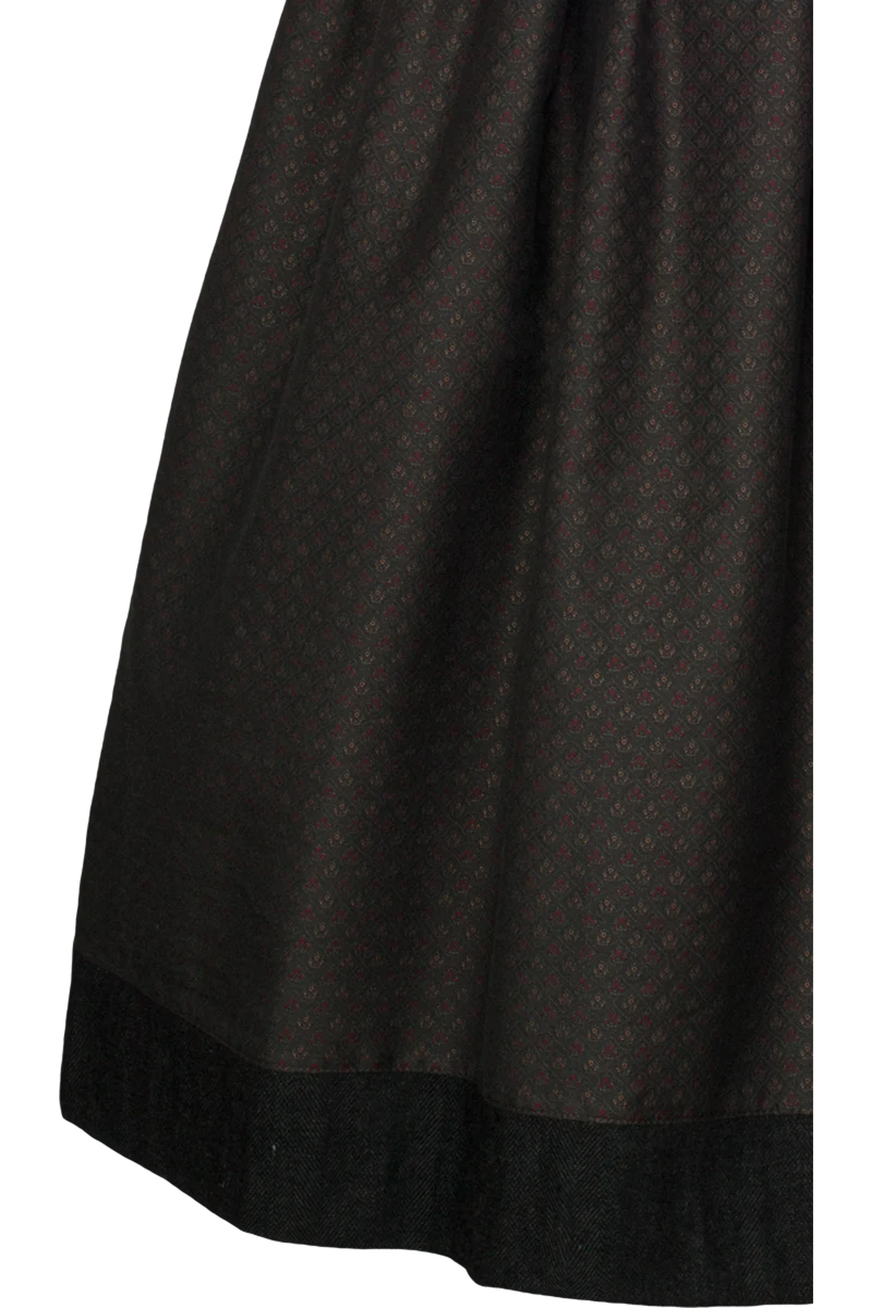 Midi-Dirndl mit Wolle und kurzen Puffärmeln - dunkelgrün