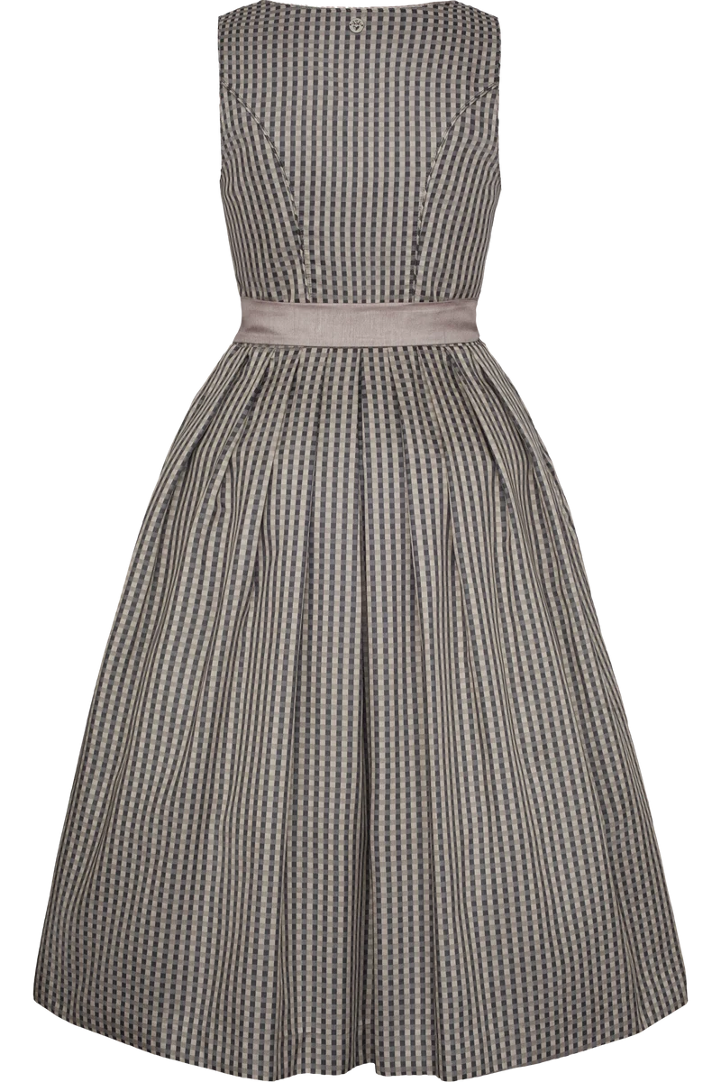 Midi-Dirndl mit Karomuster - taupe