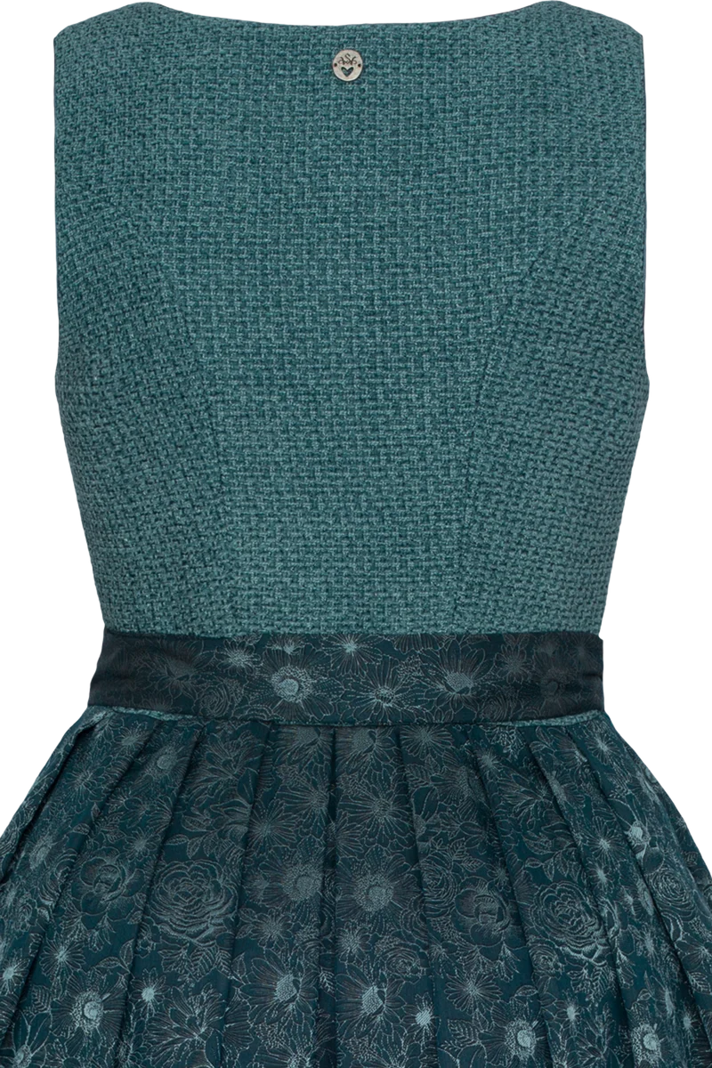 Midi-Dirndl mit samtigem Bouclé-Mieder - petrol