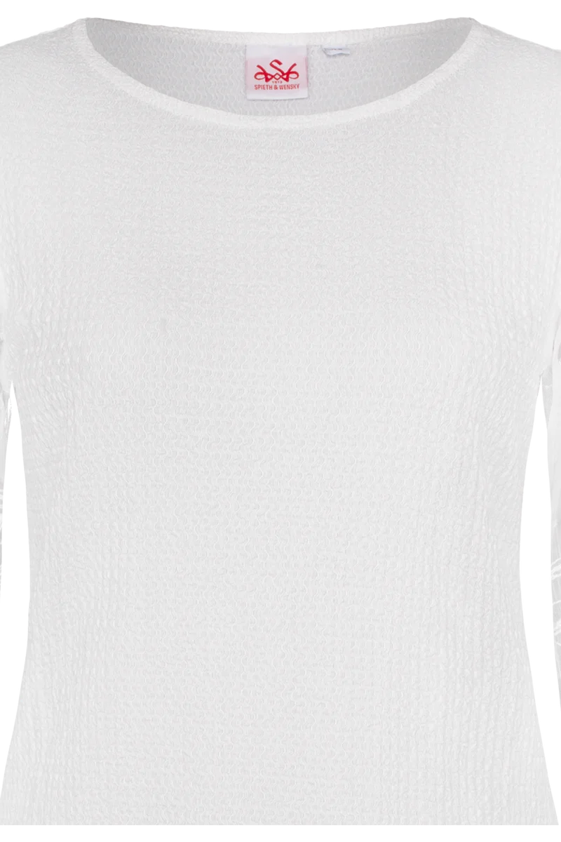 Damen Trachtenbluse mit bestickten Ärmeln - weiß