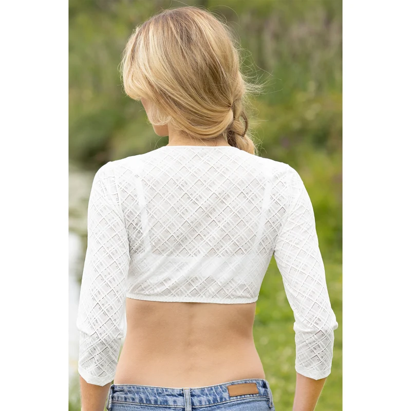 Nina von C. Spitzen Dirndlbluse "Naomi" Lochausschnitt 48471328 | Weiß