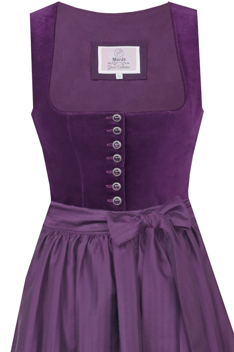 MarJo Trachten Dirndl "Nussdorf" 921070 | 70 cm - Brombeer