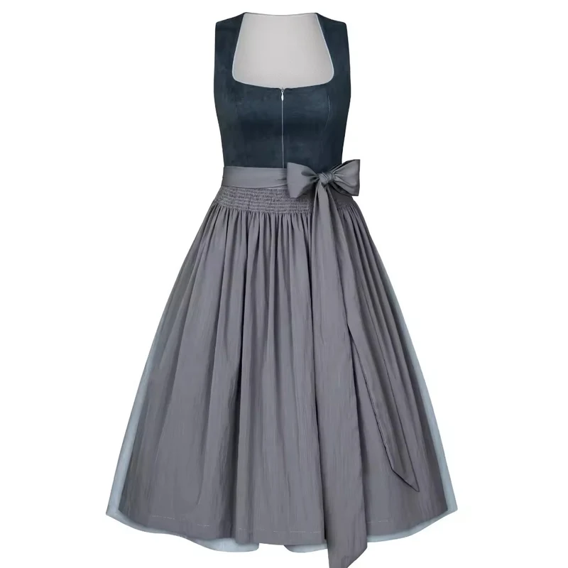 Dirndl Liga Di Bavaria Ozeanblau Velours Optik 70cm