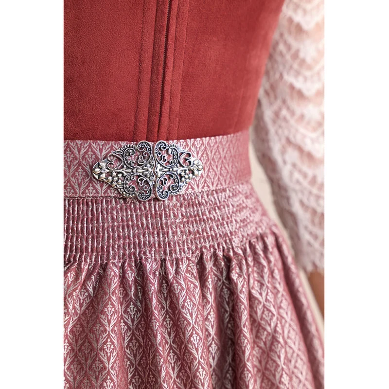 Krüger Dirndl Alisha Rost/Rosa Samtdirndl 60cm