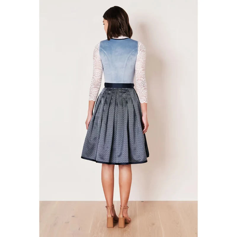 Krüger Dirndl Dena Blau/Hellblau Samt 60cm