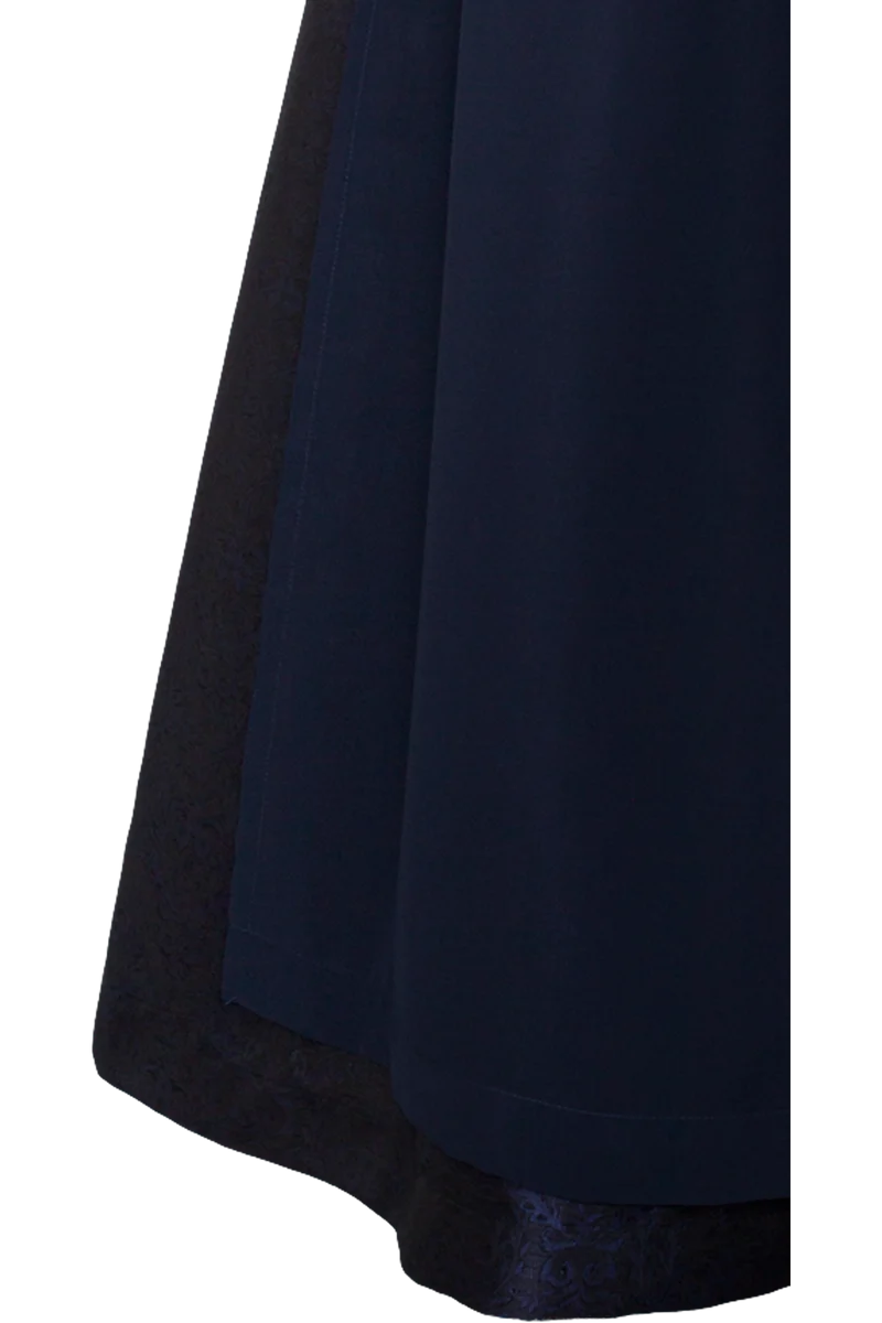 Langes Dirndl monochrom mit Jacquardmuster - marine