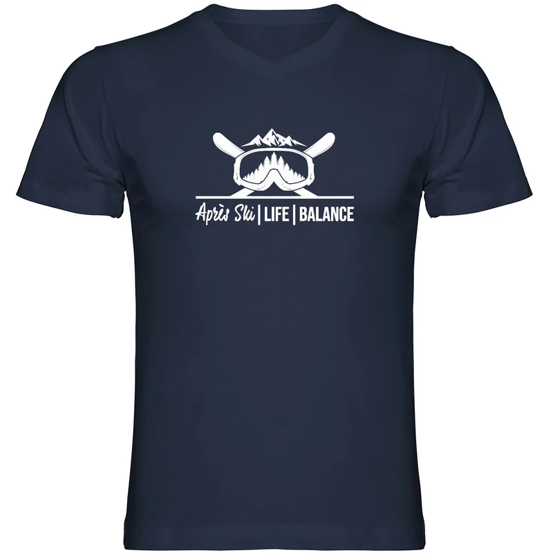 Apres Ski Life Balance Tshirt Herren V-Ausschnitt