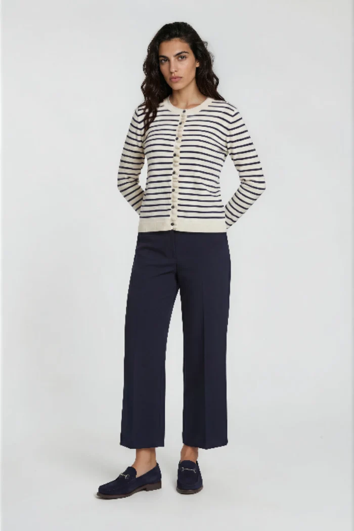 Milano Strickjacke/Cardigan gestreift navy print