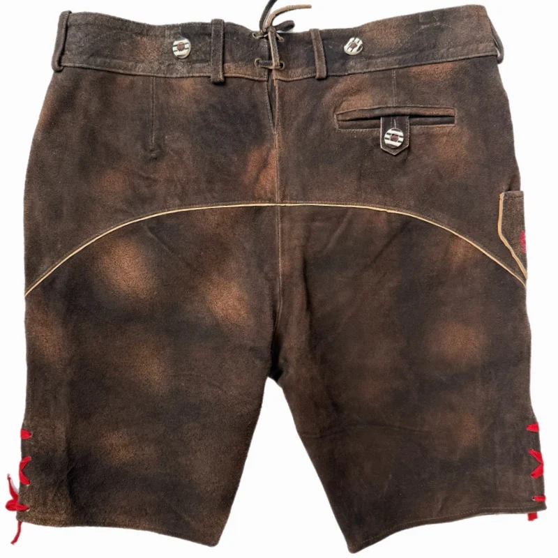 Lederhose Hirsch Royal Rot Mokka