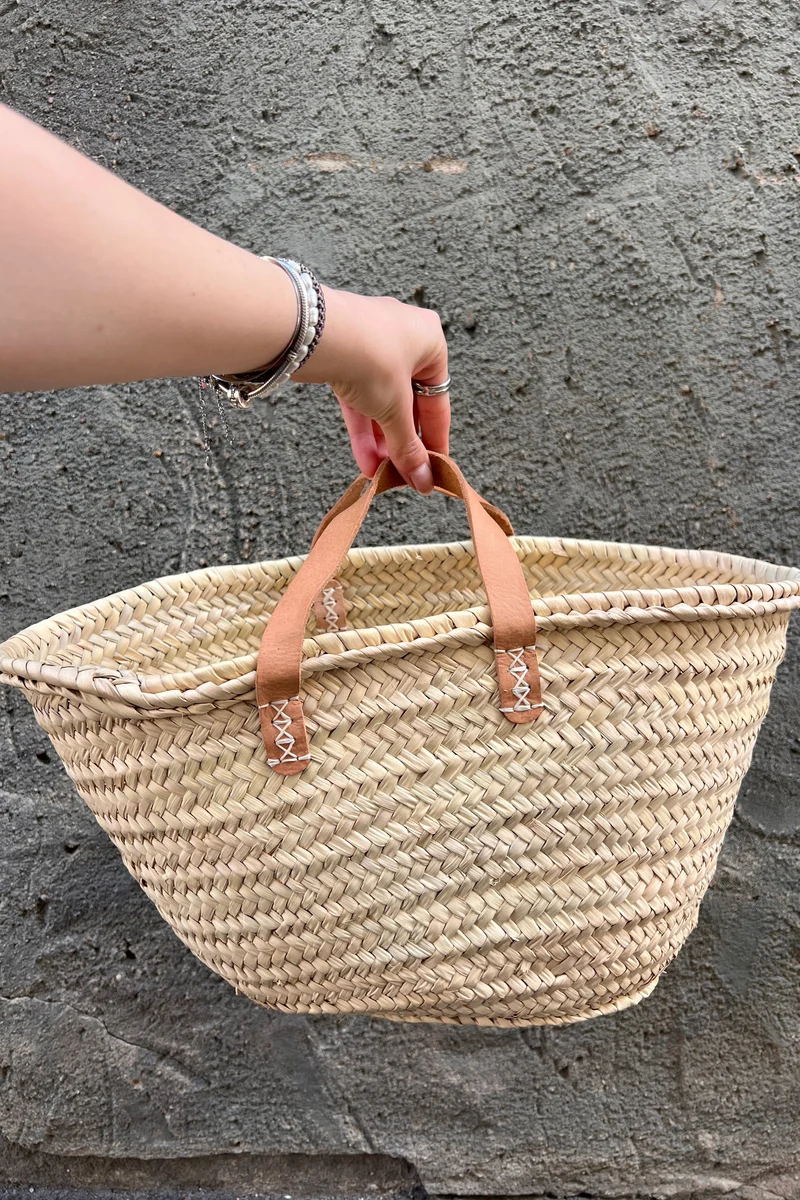 Espdrij kleine Korbtasche/Palmbasket short Handle nature
