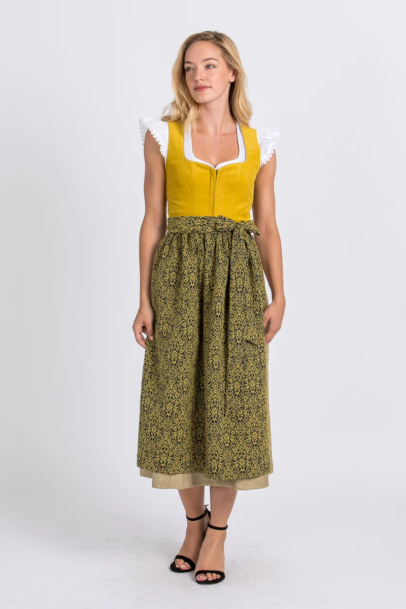 Almliebe Dirndl Cordula gelb