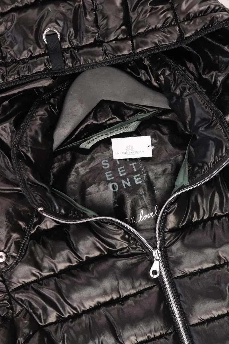 Street One Steppjacke Gr. 38 neuwertig schwarz aus Polyester