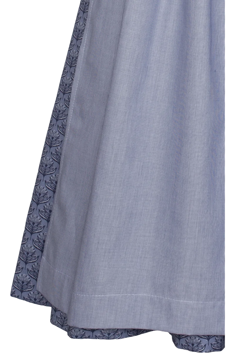 Langes Baumwolldirndl gemustert - dunkelblau