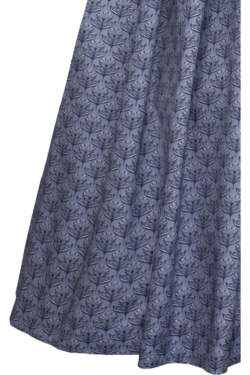 Langes Baumwolldirndl gemustert - dunkelblau