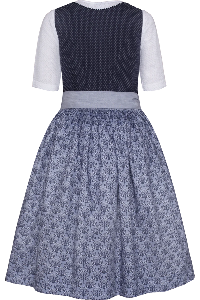 Kinder Baumwolldirndl mit Bluse - dunkelblau