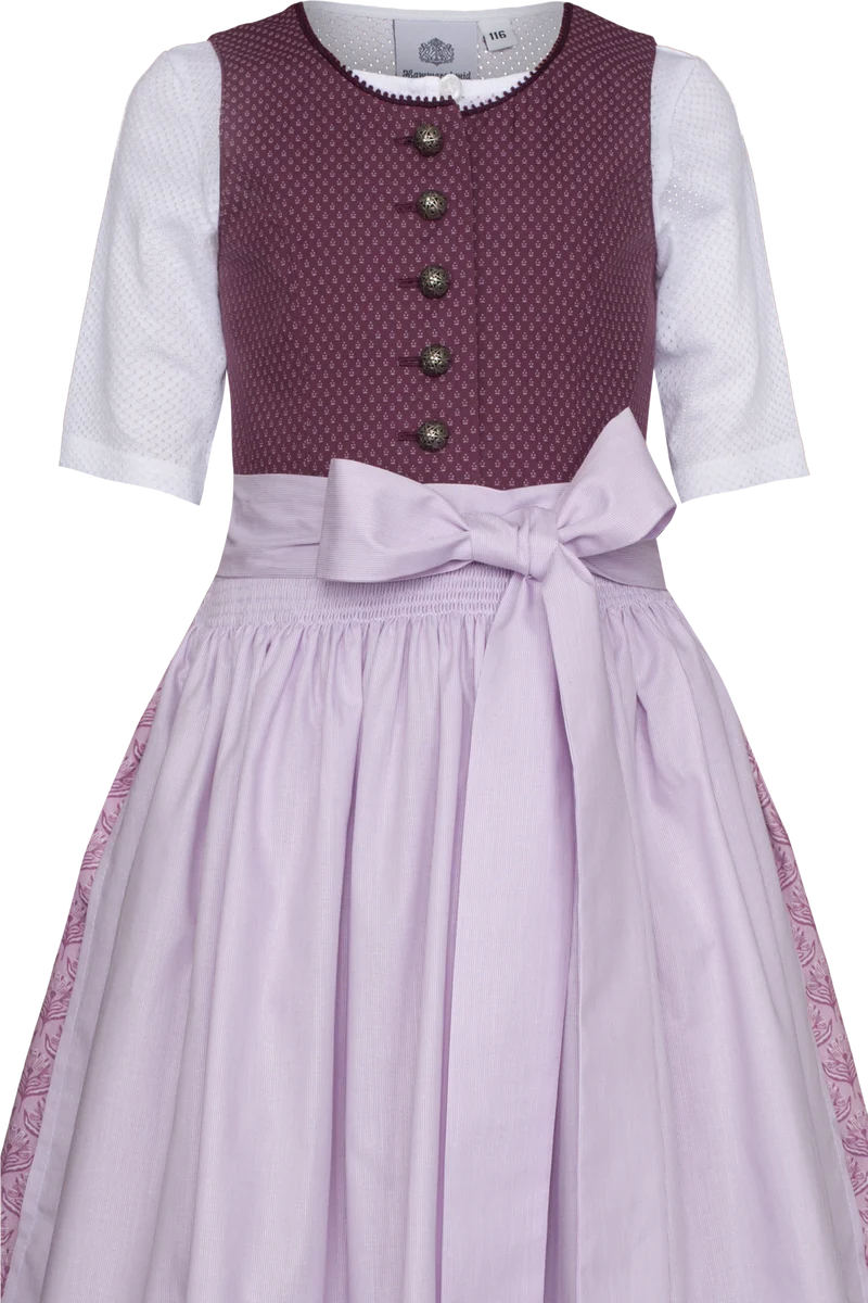 Kinder Baumwolldirndl mit Bluse - beere