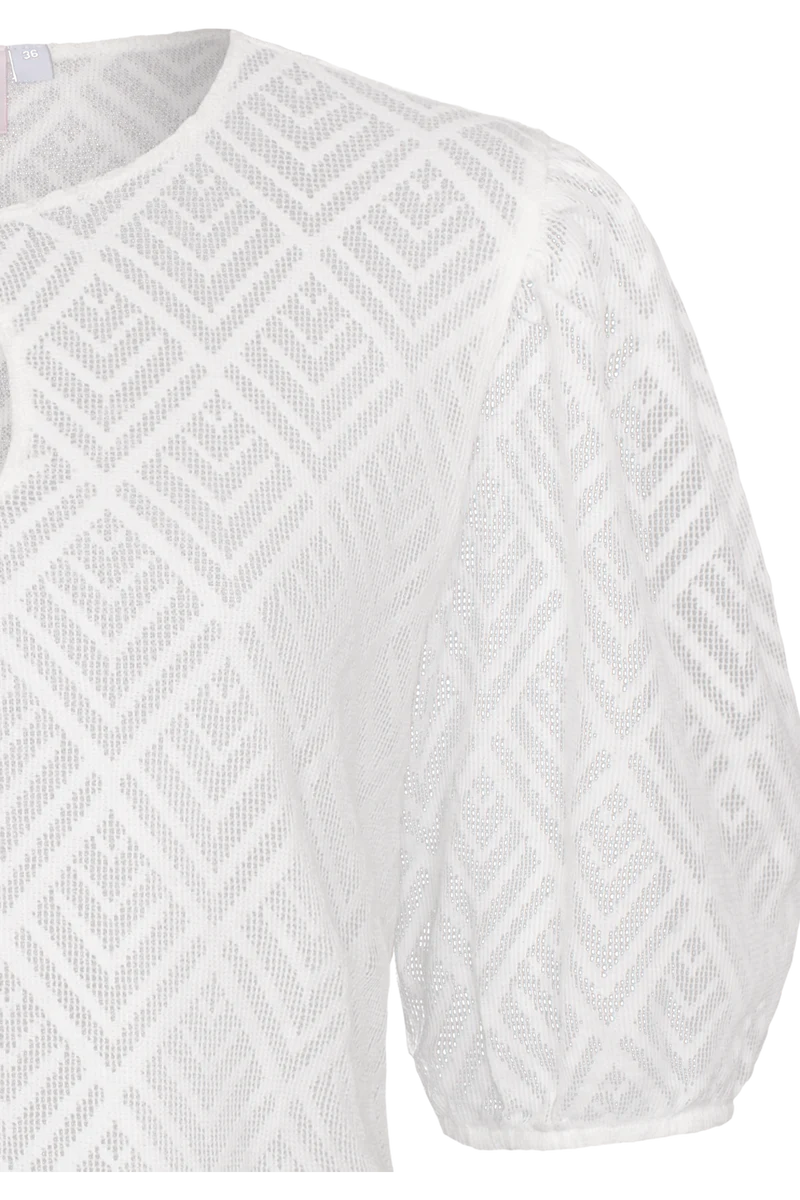 Damen Trachtenbluse mit Tropfenausschnitt - offwhite