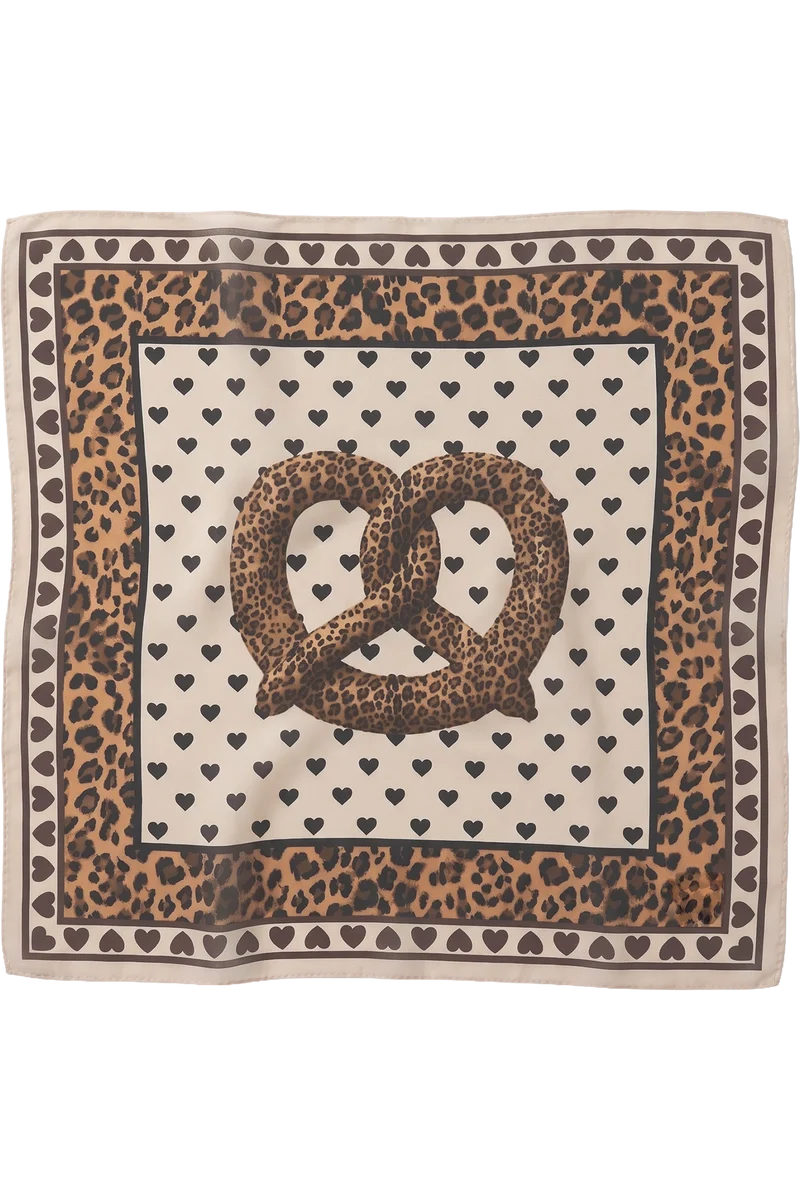 Damen Leo-Trachtentuch mit Brezenmotiv - bunt