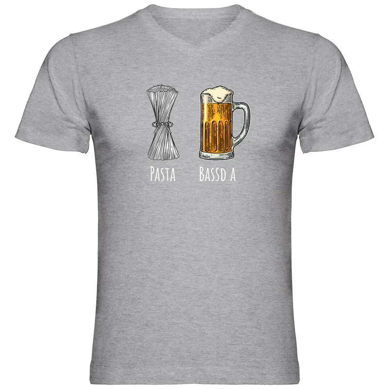 Pasta - Bassd a Bier Herren Tshirt V-Ausschnitt